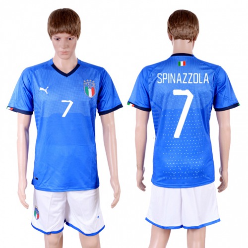 Italy #7 Spinazzola Home Soccer Country Jersey - Click Image to Close